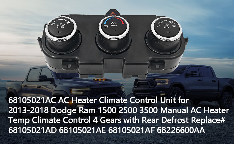 AC Heater Climate Control Unit for 2013-2018 Dodge Ram 1500 2500 3500