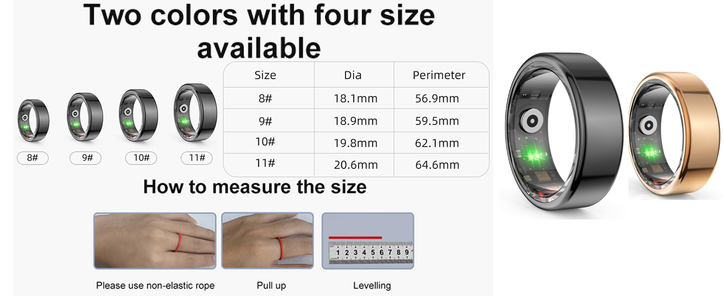 TIVUZVO Smart Ring,Health Tracker Ring,Fitness Sleep