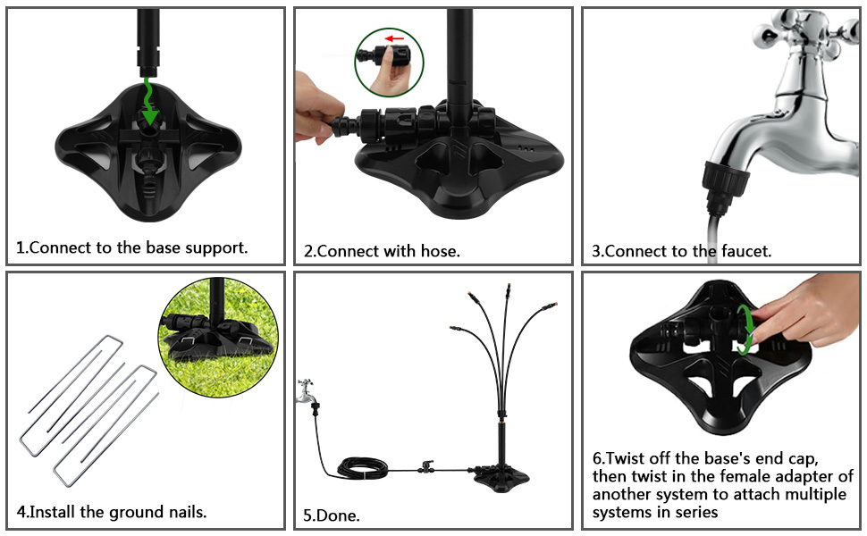 OPOLEMIN Standing Misters for Outside Patio, 26FT Portable