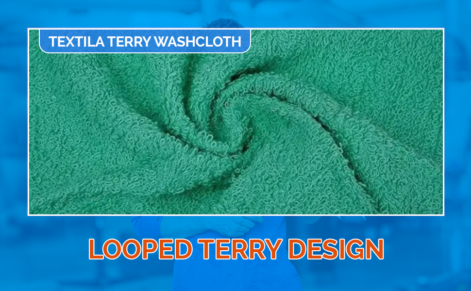 Terry Washcloths, Multicolor, 12x12 Inches, Soft, Absorbent, Bath, Face, Hand, Kitchen, Spa, Gym.