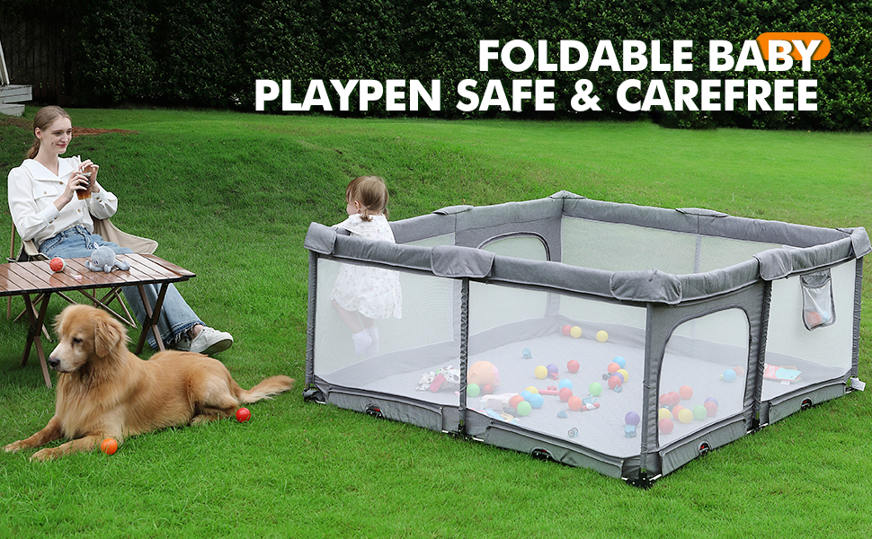 foldable playpen with mat