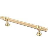 Alzassbg 10 Pack Gold Cabinet Pulls, 5 Inch(128mm) Hole Centers Kitchen Hardware Knurled Cabinet ...