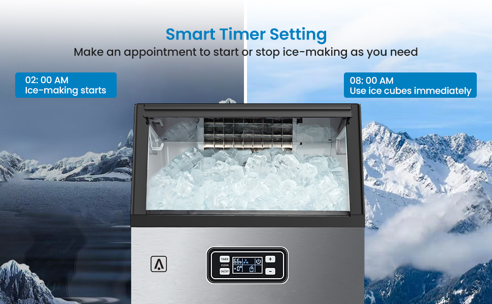 GAOMON Commercial Ice Maker,150 LBS/24H Under Counter Ice