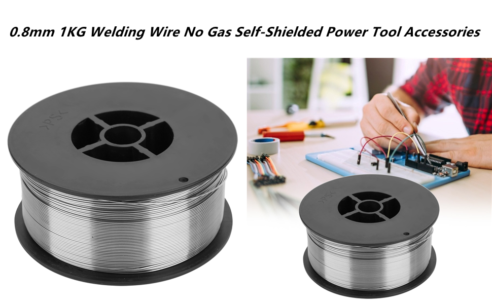 Welding Wire, E71TGS 0.8mm 1KG Welding Wire No Gas SelfShielded Welding Wire Flux Core Mig