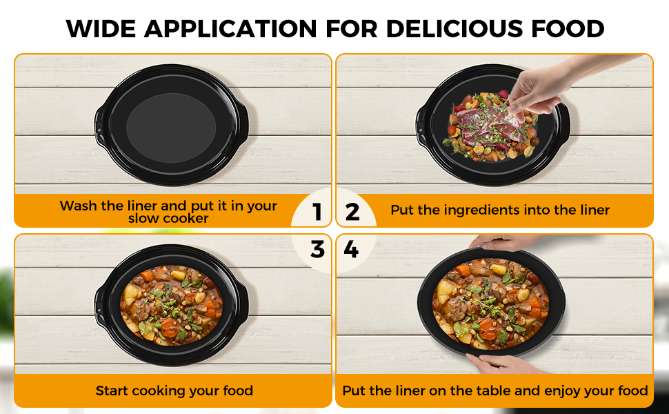 Crock Pot Liners Silicone Fit 6 Quart Oval Crockpots Food