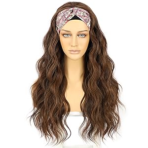 Perücke, gewellt, Braun