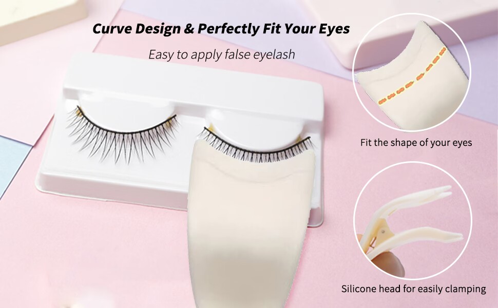 Eyelash Applicator Tool, 2PCS Lash Buddy Tool with Silicone Lash Clip, Lash