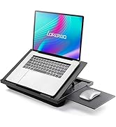 LORYERGO Lap Desk - Laptop Stand w/6 Adjustable Angles, Laptop Lap Desk w/Mouse Pad & Cushions, P...