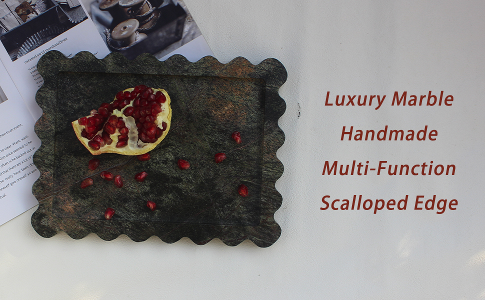 scalloped marble tray