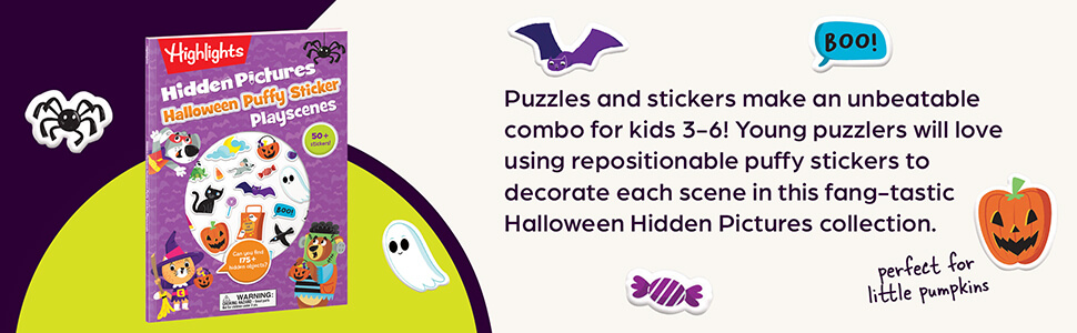 Highlights Hidden Pictures Halloween Puffy Sticker Playscenes