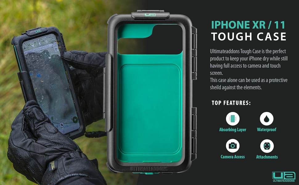 Ultimateaddons Waterproof Tough IPX5 Case Compatible with iPhone (XR