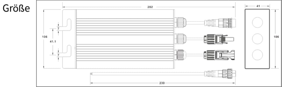 FAS Onduleur Solaire 500W, Taux De Conversion U00e9levu00e9 MPPT, Onde