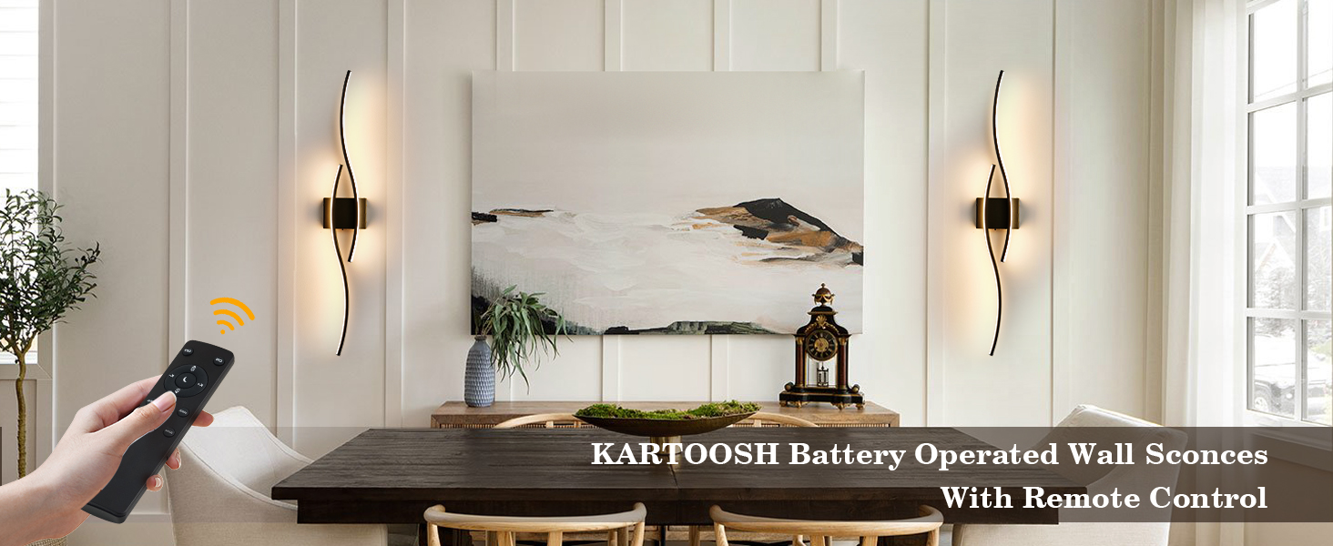 KARTOOSH Battery Operated Wall Sconces With Remote Control