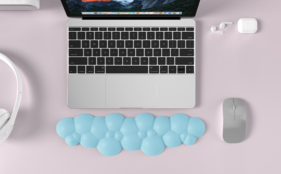 Attack Shark Blue Cloud Soft Comfortable Keyboard Wrist Rest,AntiSkid Ergonomic Wrist Support