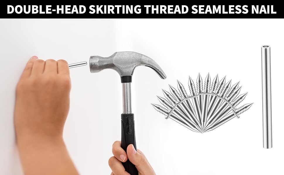 Double Head Skirting Thread Seamless Nail Double Side Nails for wood baseboards