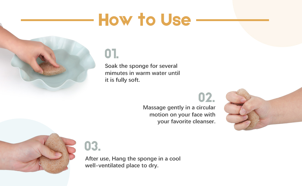 Konjac Exfoliating Organic Cleansing Facial Sponges Set