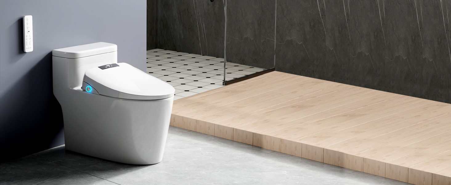 XCQQ Bidet Toilet Seat,Smart Unlimited Warm Water,Vortex Wash,Electronic Heated,Warm Air Dryer