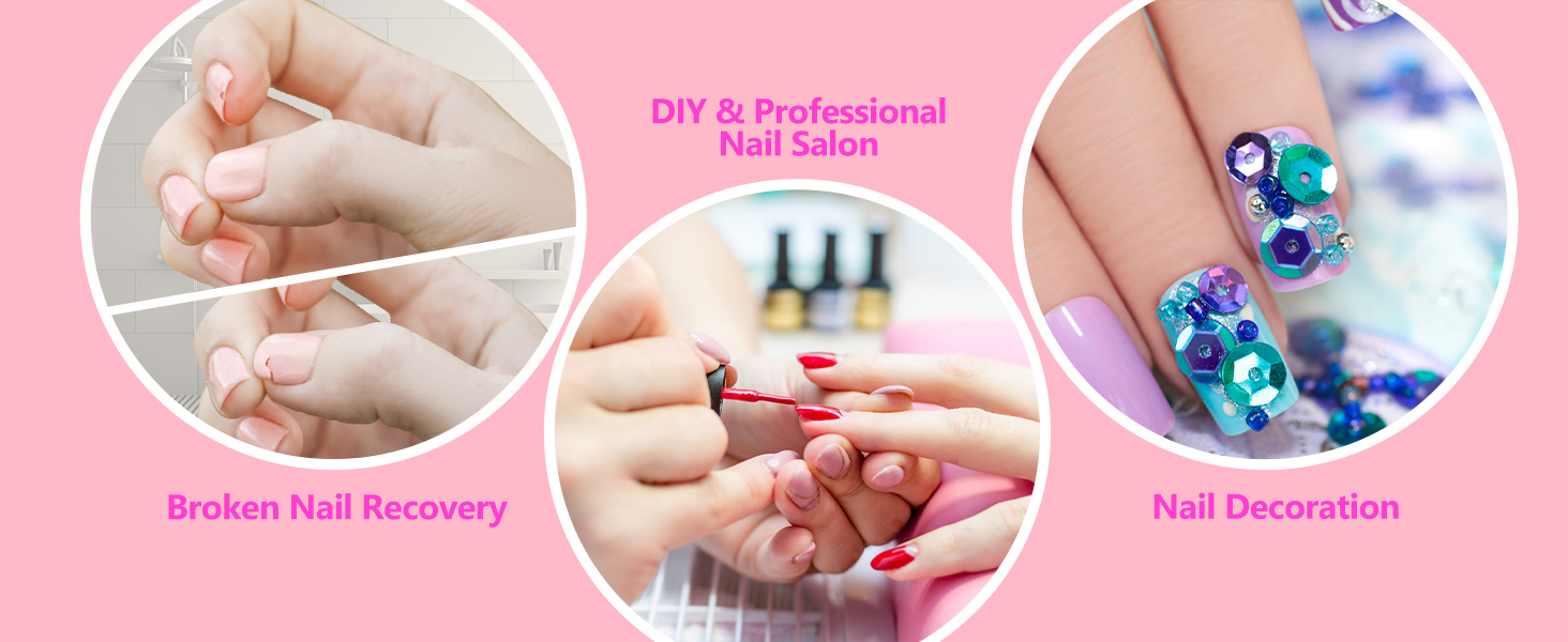 BOLASEN Strong Nail Glue for False Nails (4*7ml) False Nail Glue Brush