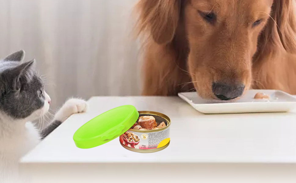 NUOFEIBAO Universal Silicone Tin Can Lids for Pet Food Cans Pet Food