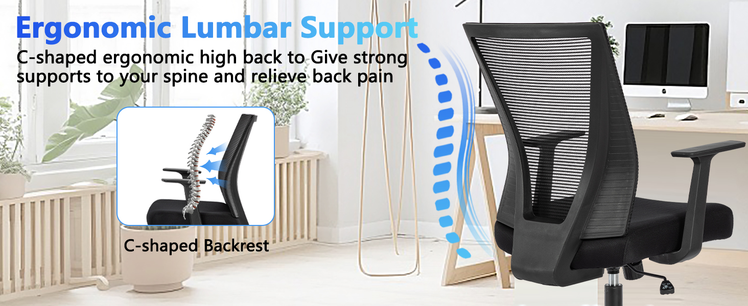 CLATINA Home Office Chair Ergonomic Desk Chair Mesh Computer Chairs 