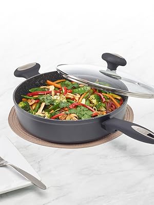 Non Stick Forged Aluminium Frying Pan for Induction Gas Electric Ceramic Hobs soft touch handle