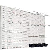 Peg Board for Wall 48x24 inch with 63 Pcs Hooks Accessories, Garage Storag Pegboard Wall Organize...
