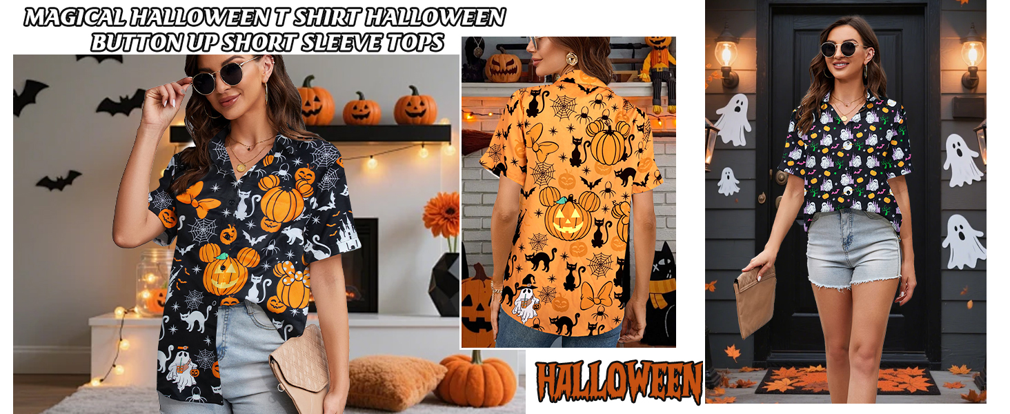 Halloween button down shirt