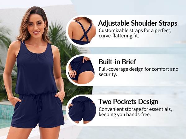 Amazon.com: Tempt Me Romper One Piece Swimsuits with Short