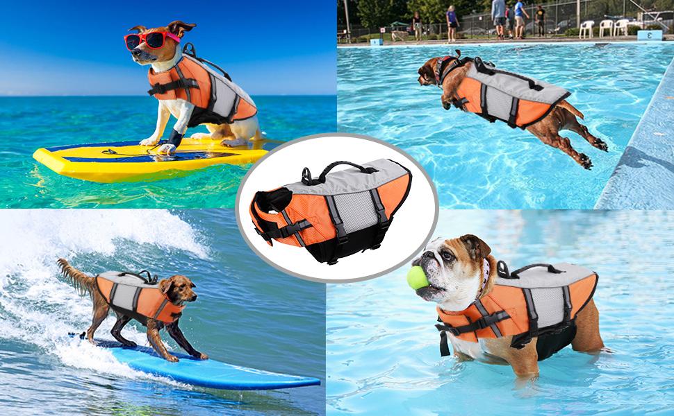 Dog Life Vest Jacket for Swimming Kayaking Boating