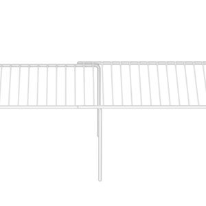 White metal wire grid panel or shelf with a T-shaped support structure, shown against a plain white background.
