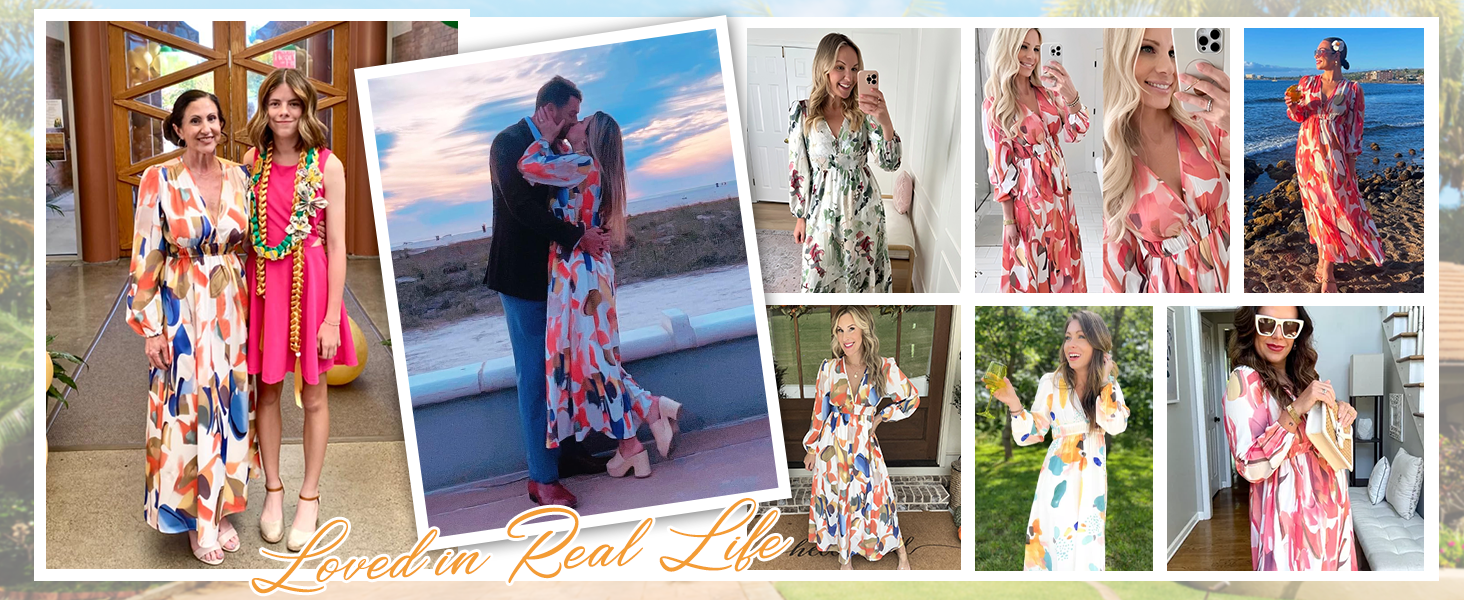 Summer Long Sleee FLoral Maxi Dress