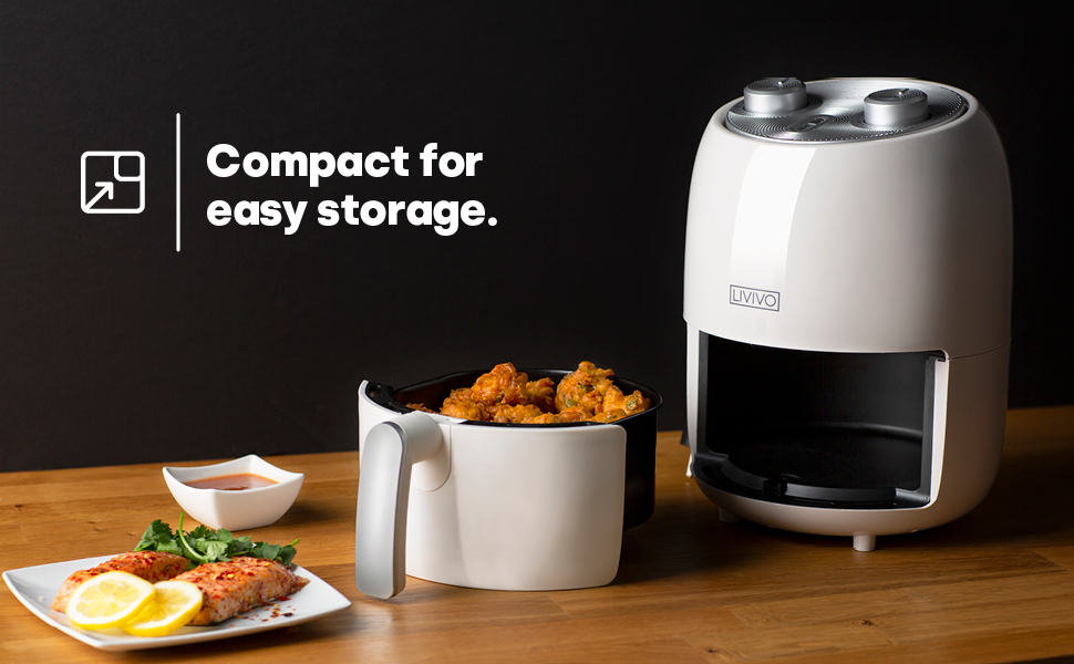 LIVIVO Manual Control Air Fryer, MultiFunctional 1000W CounterTop Fryer for Convenient and