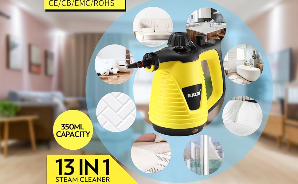 Maxkon 13in1 Handheld Steam Mop Cleaner with Accessories1050W,350ML