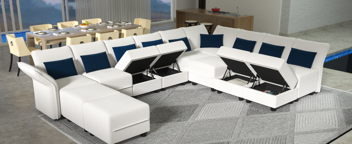 LLappuil Modular Sectional Recliner Conner Sofa Couch with