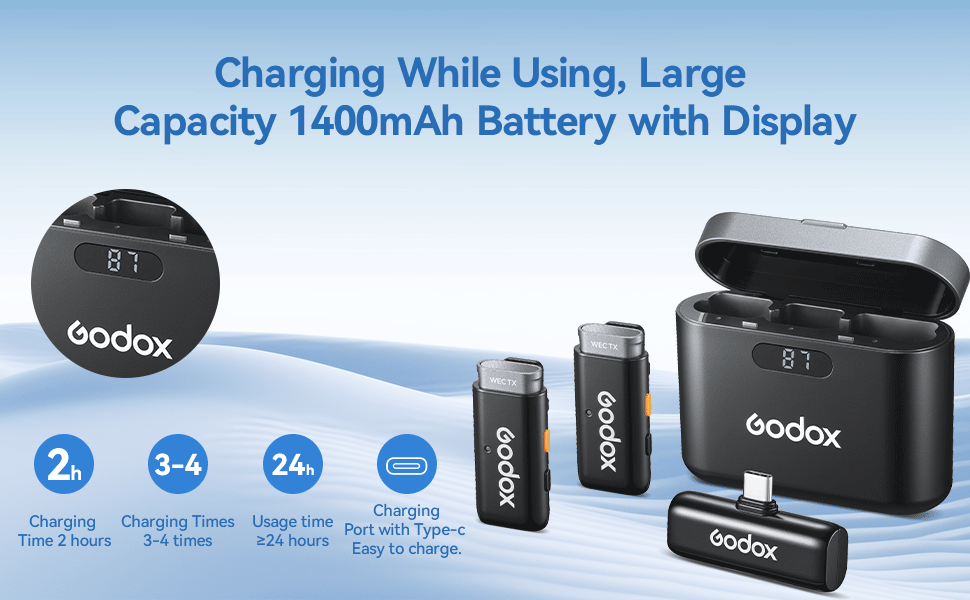 GODOX Wireless Microphone for iPhone with Charging Case