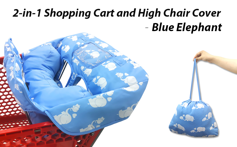 blue shopping cart cover