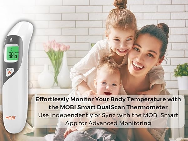 MOBI Connect Smart DualScan Bluetooth Ear & Forehead Thermometer