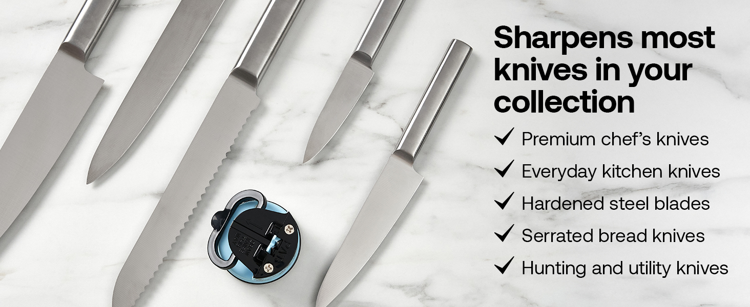 AnySharp EDITIONS Hands Free Knife Sharpener Easy to Use Sharpening Tool