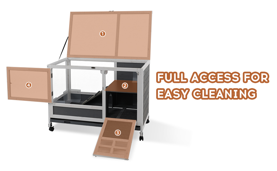 AniwuPaws Rabbit Hutch Indoor with Urine