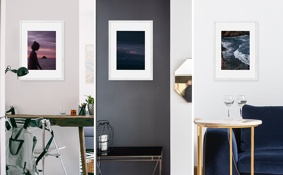 A2 Poster Frame,16.5x23.4 Natural Soild Wood White Picture Frames with