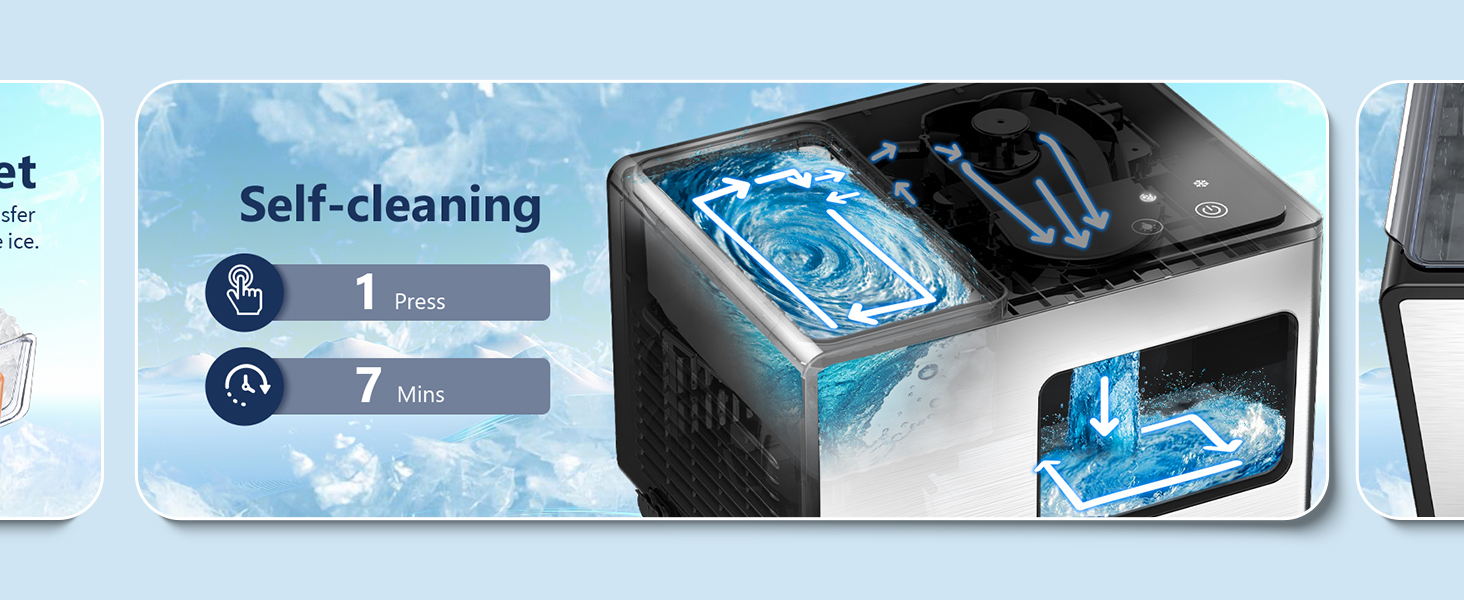 Nugget Ice Maker with Self Cleaning