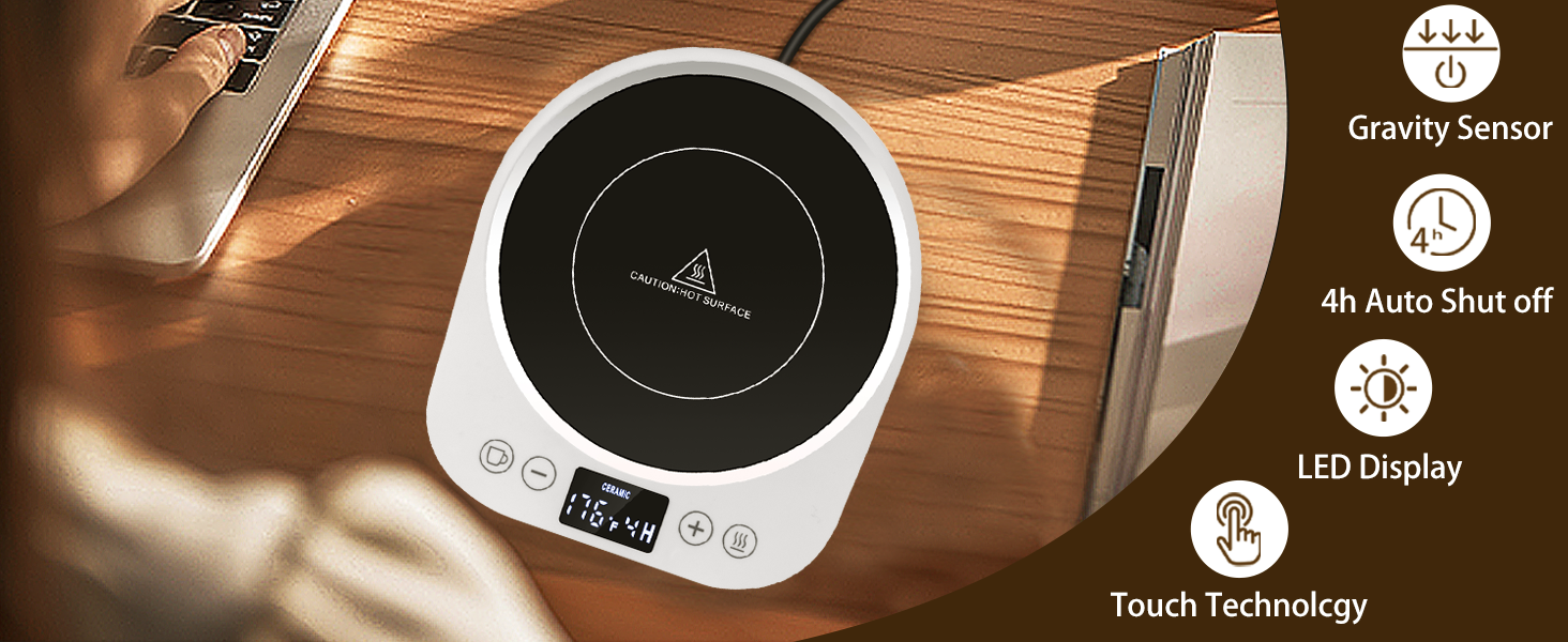 PUSEE Candle Mug Warmer Electric,Auto On/Off Gravity