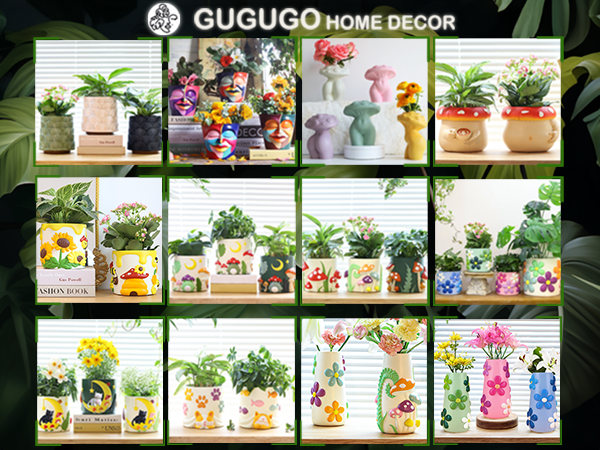 【ちぃ♡garden*・】② GUGUGO Colorful Flowers Planters Cute Unique Rainbow Planter