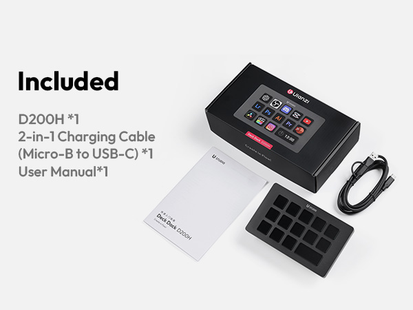 Ulanzi D200H Deck Dock ストリームデッキ風 7in1ドック Deck Dock 7-in-1 Stream Controller Hub | Fast Charging
