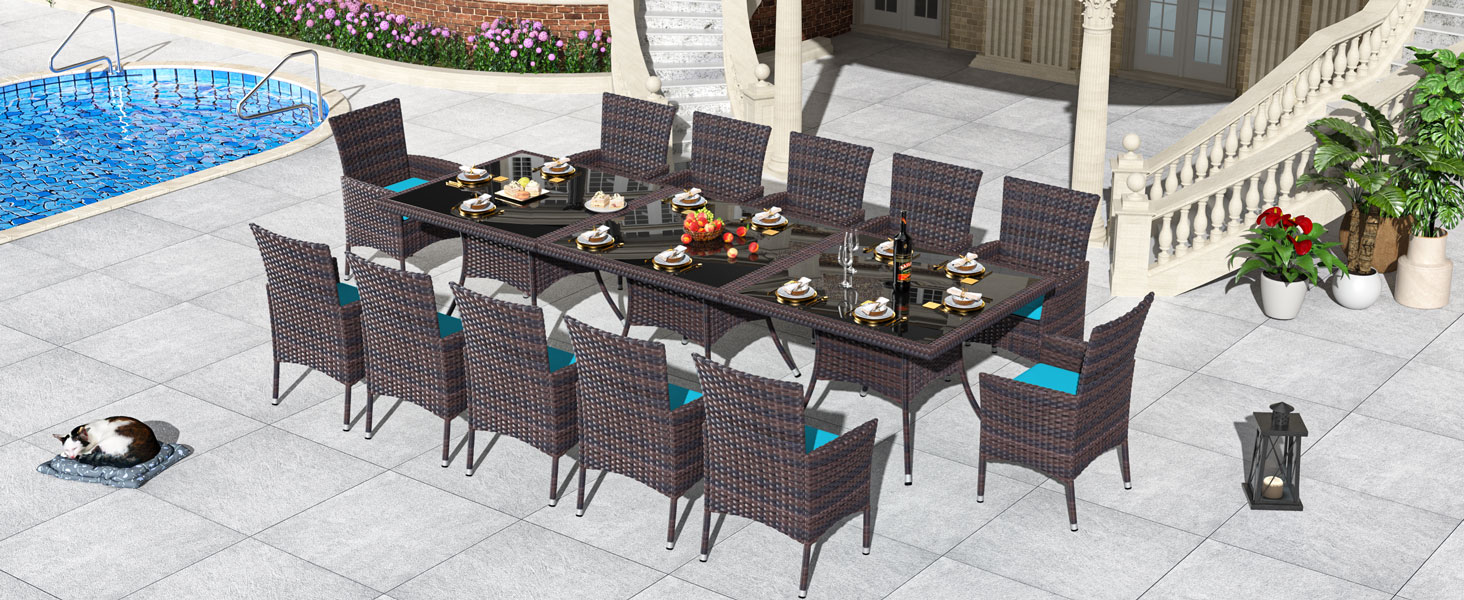 Kullavik 5Piece Outdoor Dining Set Patio Rattan Furniture