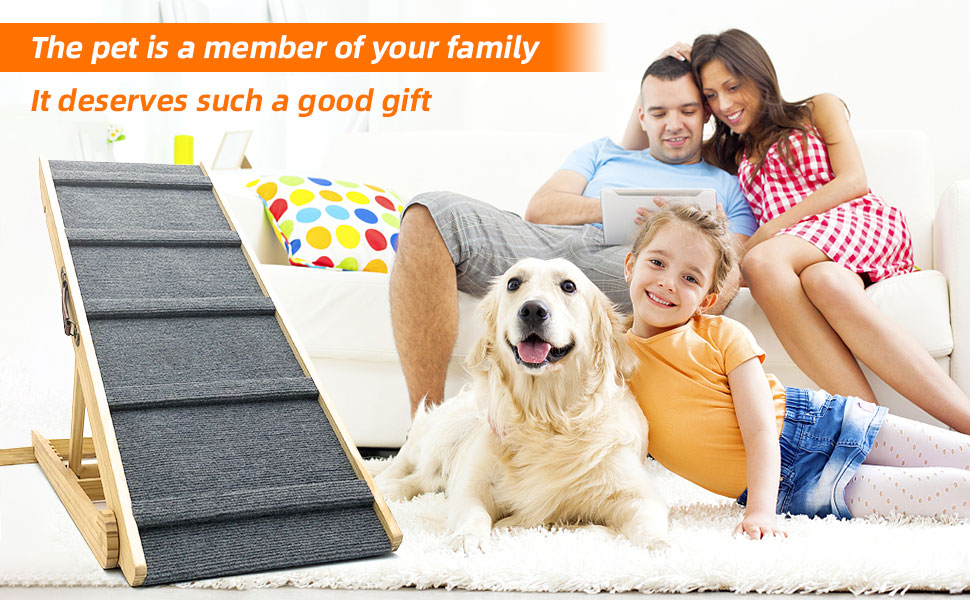 Dog Ramp for Bed, Car Ramp, Dog Stairs, Folding Pet Ramp