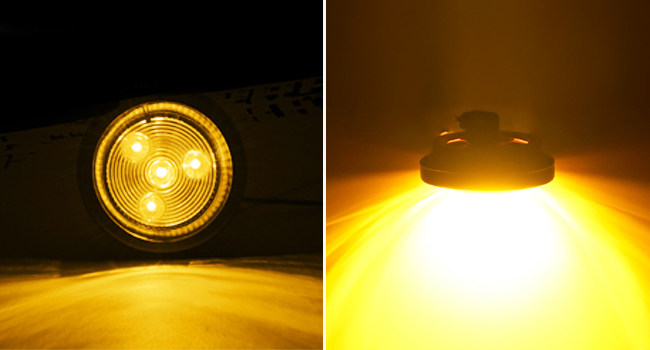 2inch 4led amber round side marker light indicator lights for truck trailer rv camper