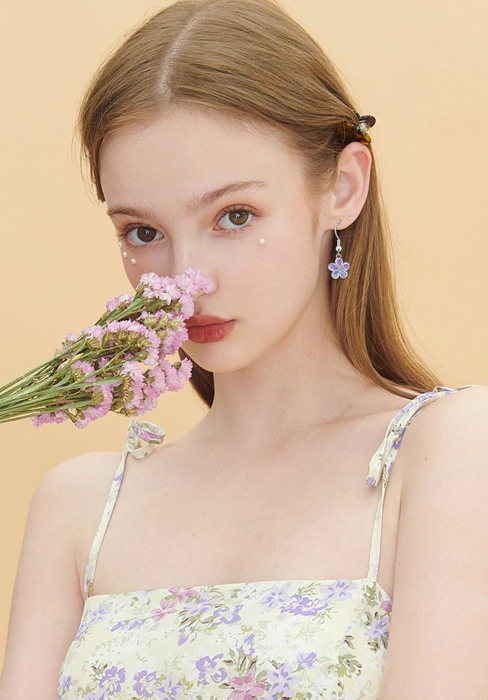 Gold Plated Flower Shaped Opal Hypoallergenic Flower Dangle Drop Earrings Jewelry for Women