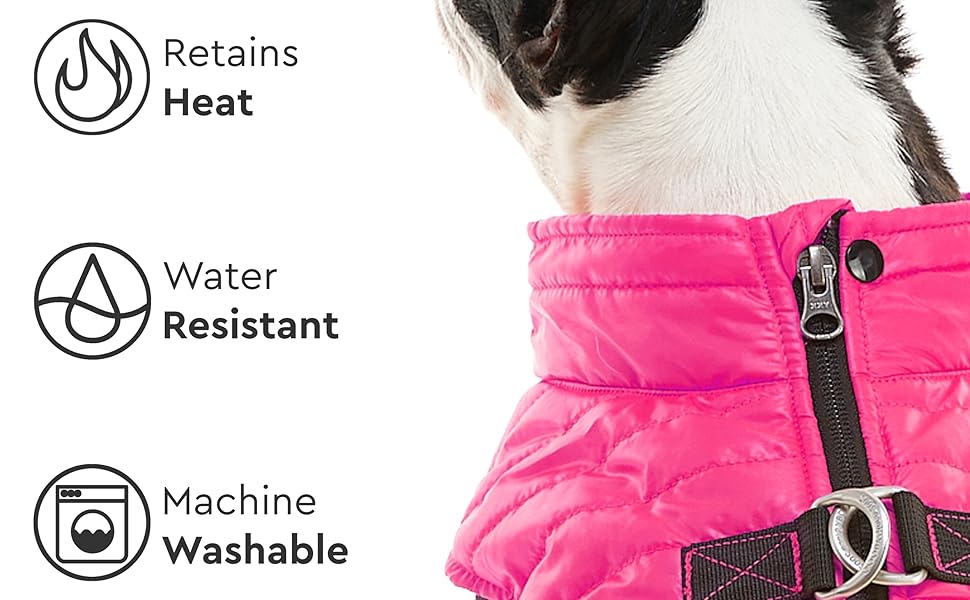 GOOBY Puffer Vest Dog Jacket Pink, Small Ultra Thin Zip Up Wind