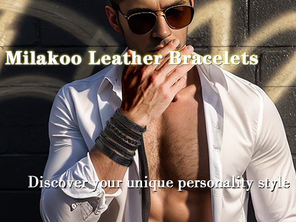 mens leather bracelets